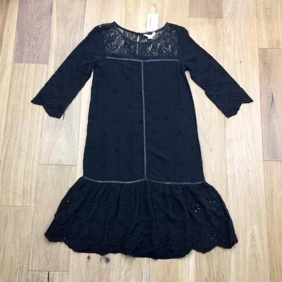 Sundance Nadine Drop Waist Lace Eyelet Midi Dress - Picture 2 of 12